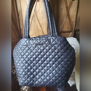 MZ Wallace Medium Metro Tote Deluxe Black Nylon Shoulder Bag Crossbody